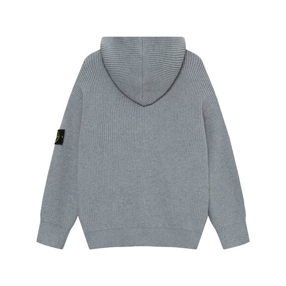 Men's Gray Hooded Sweater - Picture 2 of 2